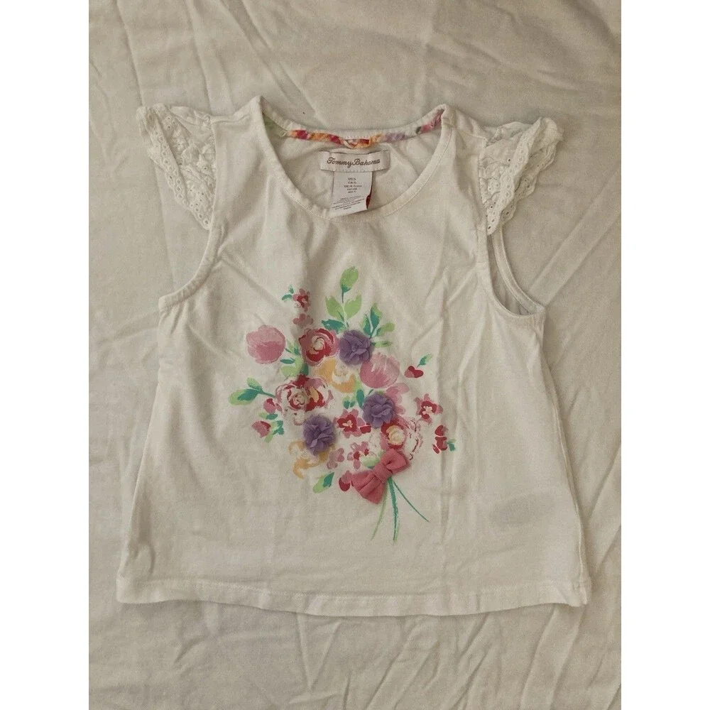 Size 5 Tommy Bahama girls clothes - 1 piece T shirt | floral theme